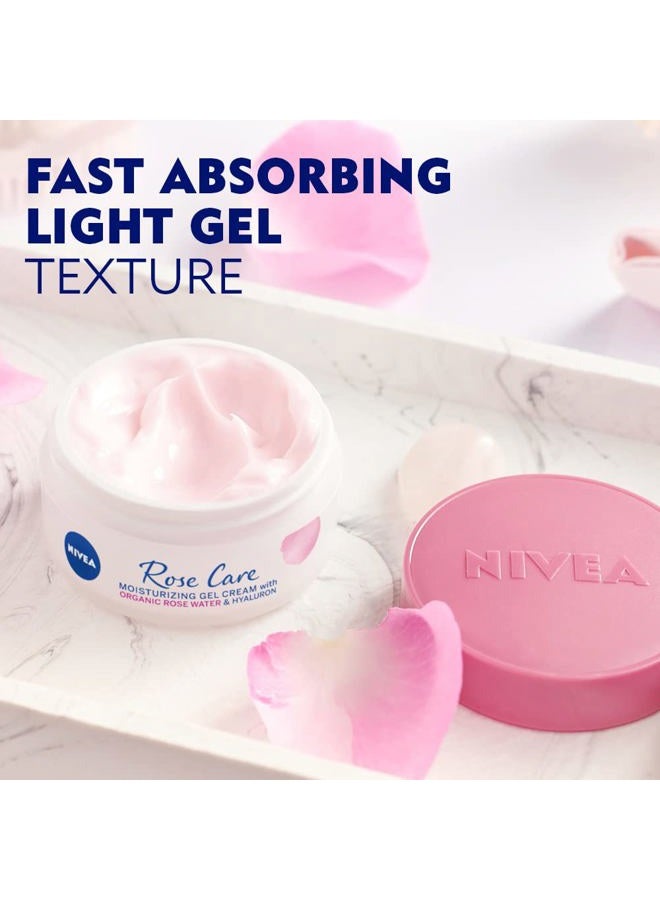 Nivea Soft Rose 24h Day Cream (50 ml), Face Care with Rose Water and Hyaluron, Light Gel Face Cream for Smooth Delicate Skin, Moisturising Cream - Image 4