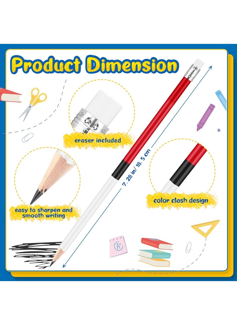 Teling Teling Cartoon Pencils with Erasers Kids Back to School Supplies Classroom Student Gifts Birthday Party Favors Anime Themed Pencils for Boys Girls Classroom UseRed White Ball  - Image 2