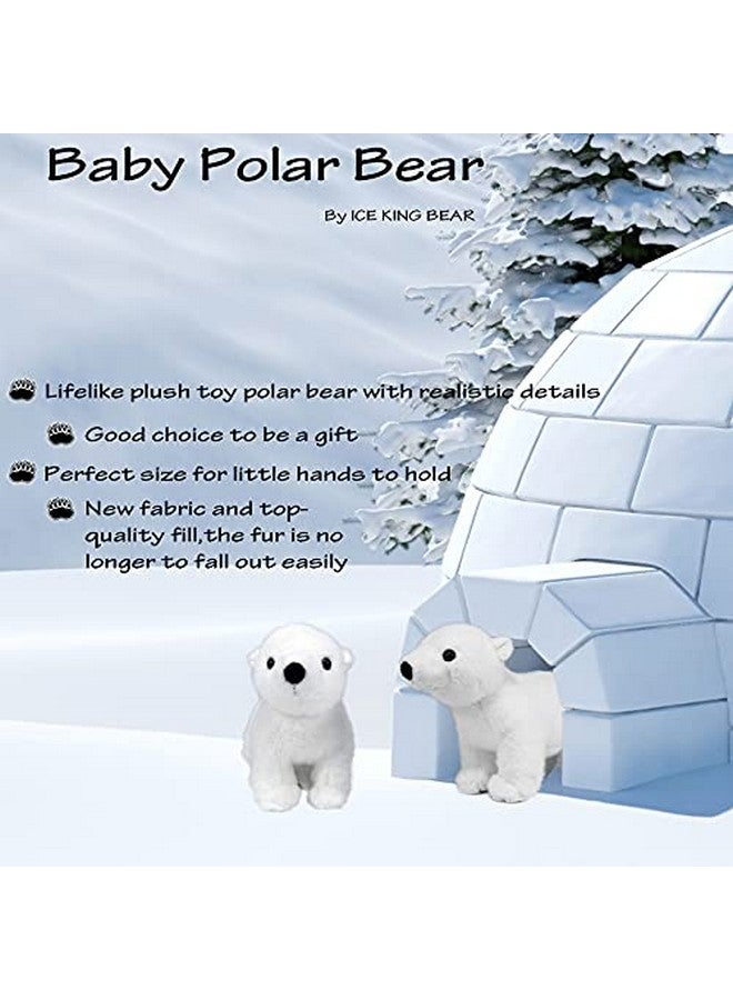 Ice King Bear Lifelike Baby Polar Bear Stuffed Animal - Plush Toy - 9 Inches Length - Image 2