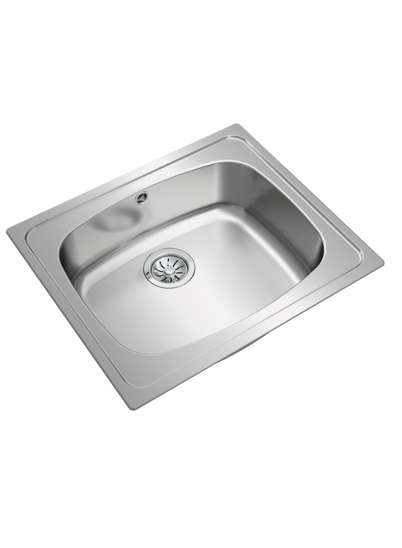 TEKA Stainless Steel Kitchen Sink with Polished Finish, Inset Installation, 3½" Manual Basket Waste, and 155 mm Deep Bowl for 60 cm Base Unit Universe 60 T-XP 1B - Image 2