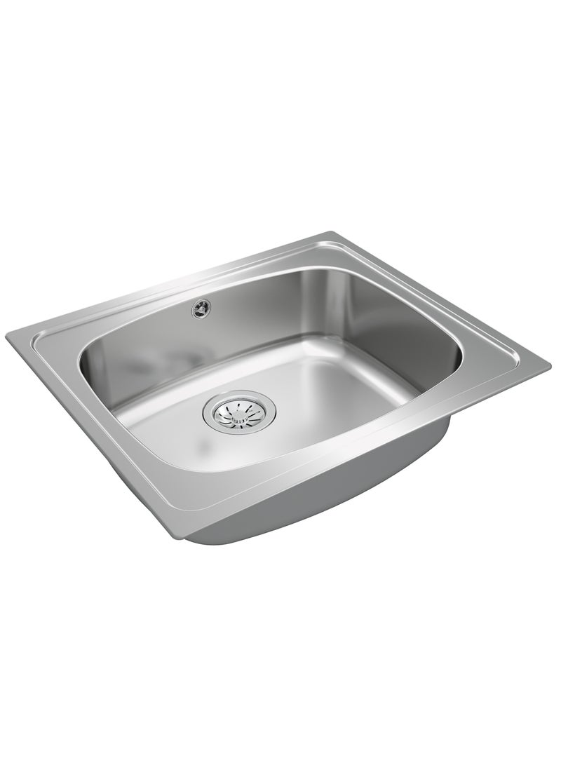 TEKA Stainless Steel Kitchen Sink with Polished Finish, Inset Installation, 3½" Manual Basket Waste, and 155 mm Deep Bowl for 60 cm Base Unit Universe 60 T-XP 1B - Image 5