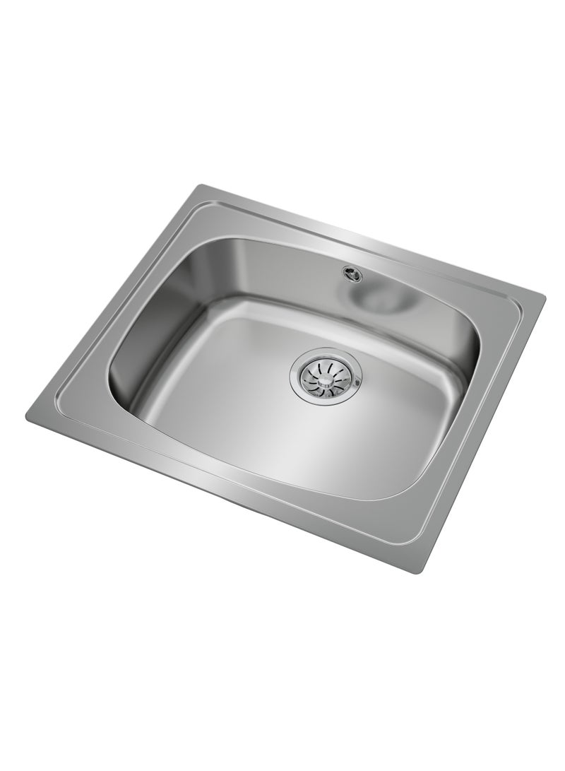 TEKA Stainless Steel Kitchen Sink with Polished Finish, Inset Installation, 3½" Manual Basket Waste, and 155 mm Deep Bowl for 60 cm Base Unit Universe 60 T-XP 1B - Image 4