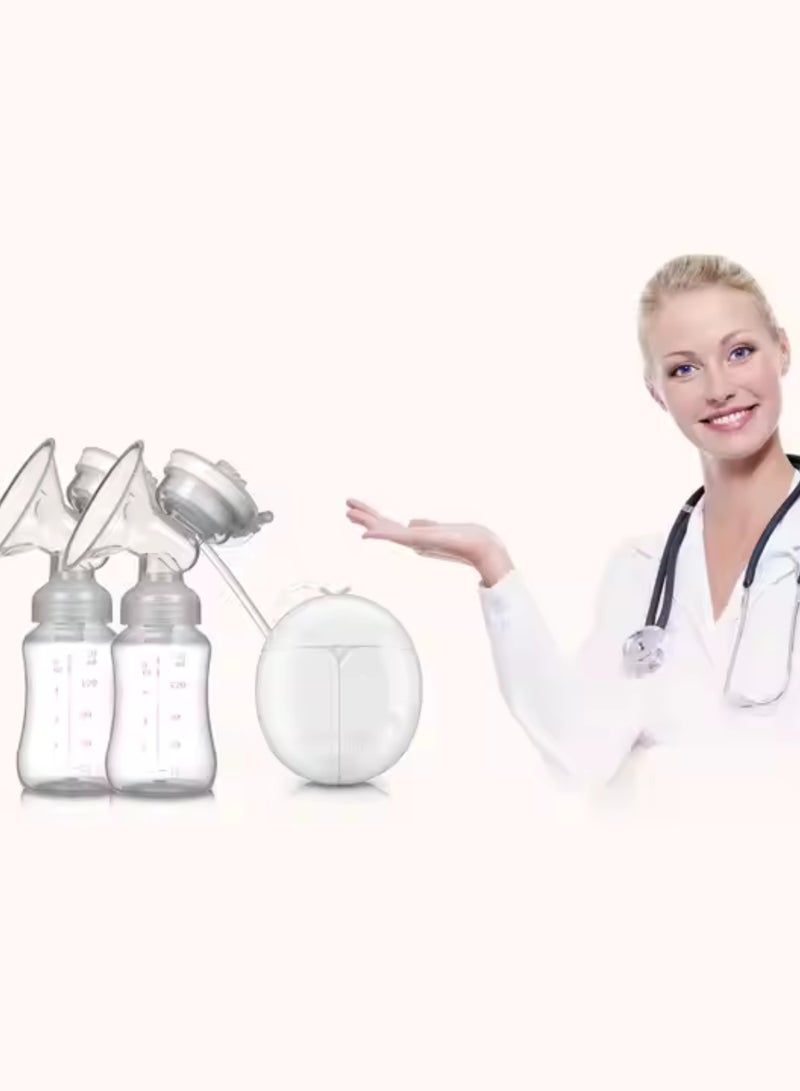 Quiet Portable Electric Double Breast Pump USB Rechargeable BPA Free Pain Free 4 Suction Modes for Easy and Comfortable Breastfeeding - Image 3