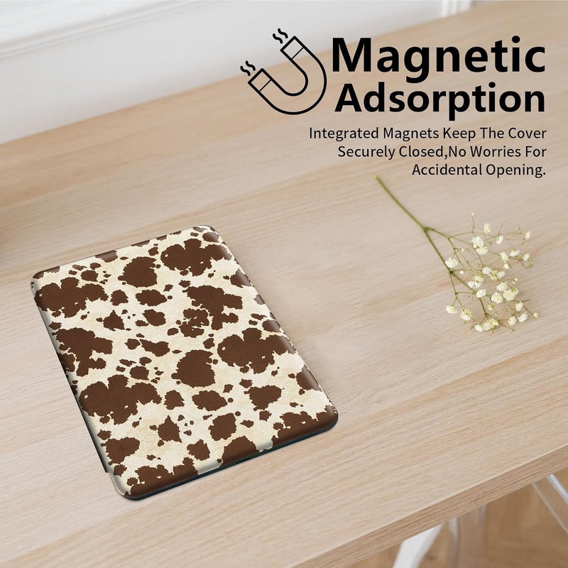 Mxfdegf for Fire HD 10 Tablet Case 11th Generation 2021 and Amazon Fire HD10 Plus Case 10.1", 360 Degree Rotating Stand Smart Protective Case,for Fire HD 10 2021 Tablet,Brown Cow Print Pattern - Image 3