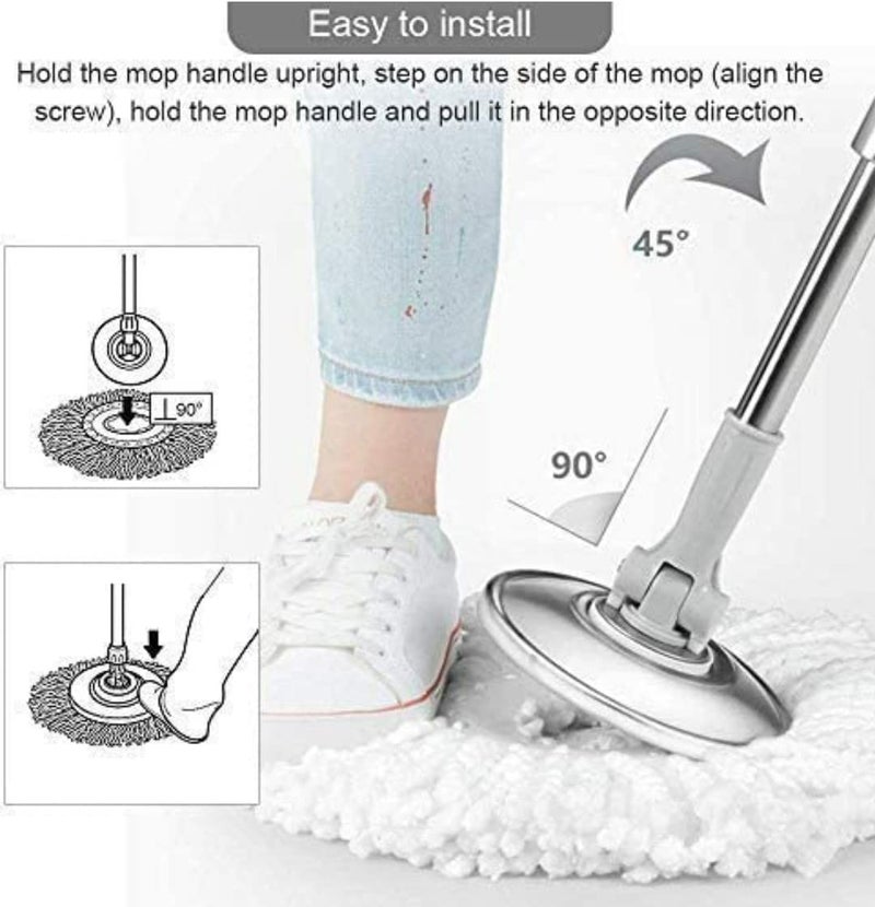 NOHUNT Mop Refills Only for Floor Cleaning, Mop Accessories, Cotton Mop Refill, Spin Mop Replacement Heads Microfiber Mop Refills Round Mop (4) - Image 4
