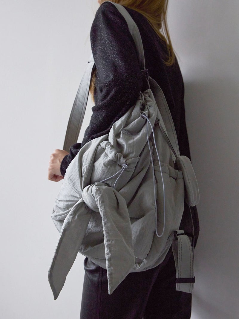 Niche Design Multi-Purpose One-Shoulder Cross-Body Backpack Large-Capacity Commuter Bag Bow Drawstring Bucket Bag Women'S Bag - Image 4