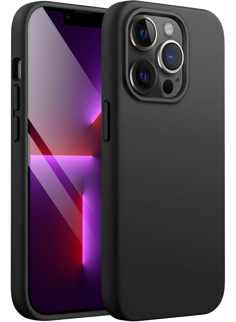 حافظة هاتف آيفون 13 برو، غطاء حماية من السيليكون مضاد للصدمات ومضاد للخدش (أسود)