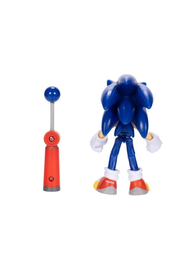 Sonic The Hedgehog 4-Inch Sonic Action Figure With Blue Checkpoint Accessory. Ages 3+ (Officially Licensed By Sega)  - Image 2