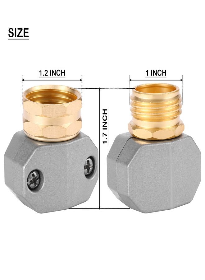 Sanpaint Zinc and Aluminum Male and Female Coupling, Fits All 5/8-Inch and 3/4-Inch Garden Hose Repair Fitting, 2 Pack (2 Male + 2 Female) - Image 2