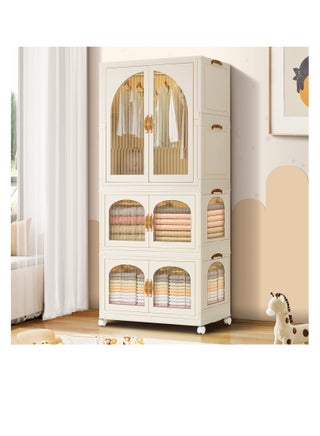Portable Kids Closet Children's Wardrobe Collapsible Plastic Baby Clothes Large Cabinet Bedroom Nursery Armoire Quick Install Toddler Dresser with Hanging Rod and Door,White - pzsku/ZF23C9EEAE19EEEFFFDA1Z/45/1746223550/7ff79327-6f9a-468d-b3a8-059d60224ce0