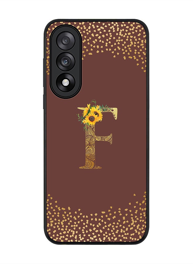 Stylizedd For OnePlus Nord 5 / Ace 5 Ultra Case,Slim fit Camera Protection, Shockproof Thin Phone cover  - Custom Floral Monogram - F  (Brown )