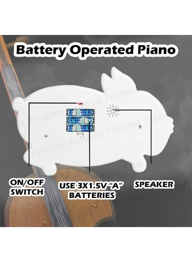 فنبلاست لعبة بيانو الأرانب الموسيقية للأطفال – بيانو تفاعلي 15 مفتاحًا مع أضواء وامضة، أصوات حيوانات و3 أنماط لعب - لعبة موسيقية تعليمية للأولاد والبنات - هدية عيد الميلاد وعيد الكريسماس - تعلم ممتع للصغار - اللون قد يختلف - Image 5