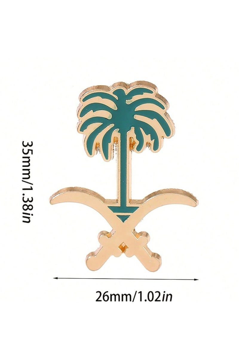 Saudi Founding Day Brooch Pin with the design of the Saudi Arabia emblem, perfect for decorating clothing to celebrate Saudi Founding Day. - Image 4