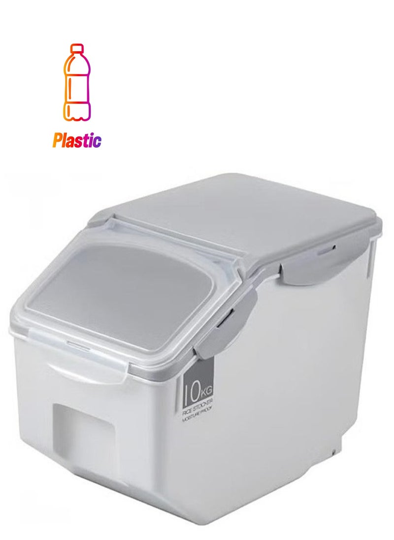 RollsTimi  10 Kg Rice Storage Container,Moisture-Proof Plastic Grain And Food Box Sealed With Wheels,Used For Rice,Grain,Flour,Kitchen Food Storage Solution  - Image 1