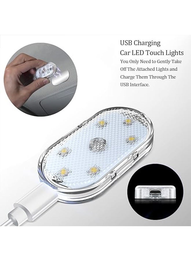 2 PCS Car Led Lights Interior,White Ambient Lighting Car Interior,USB Rechargeable Car Interior Reading Light,Portable Led Lights for Car - Image 4