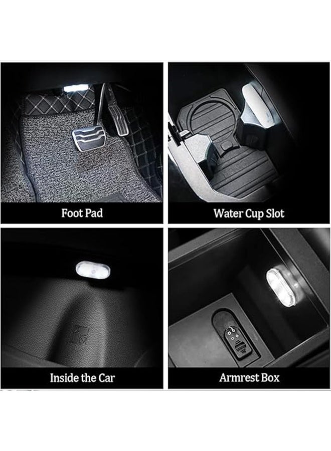 2 PCS Car Led Lights Interior,White Ambient Lighting Car Interior,USB Rechargeable Car Interior Reading Light,Portable Led Lights for Car - Image 3