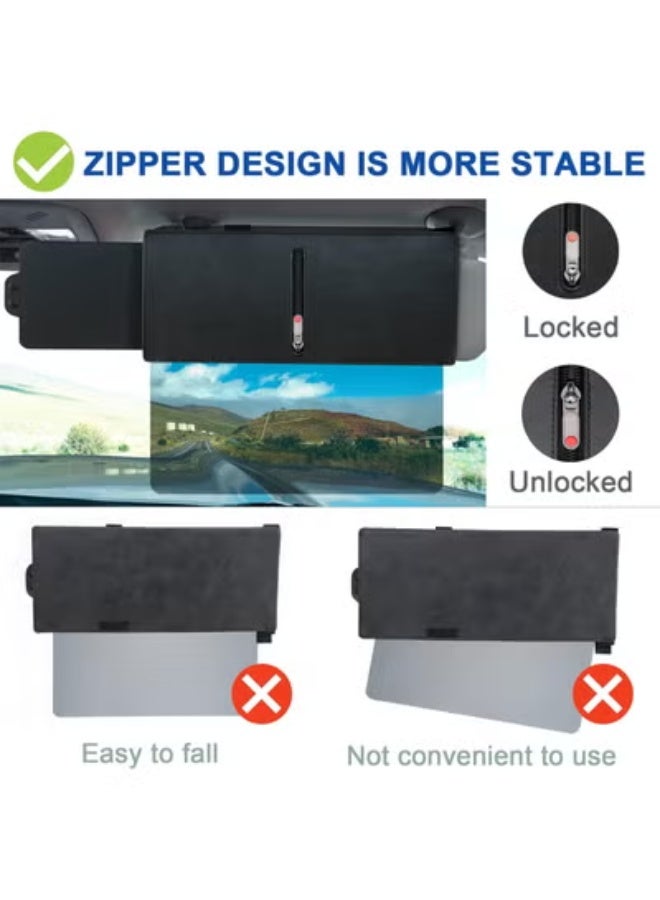 COYO Polarized Sun Visor Extender for Car with Zipper Slider, Car Sun Visor Extension with PC Lens and Side Sunshade,Anti-Glare for Safe Driving,UV-Filtering/Protection (Passenger Side) - Image 4