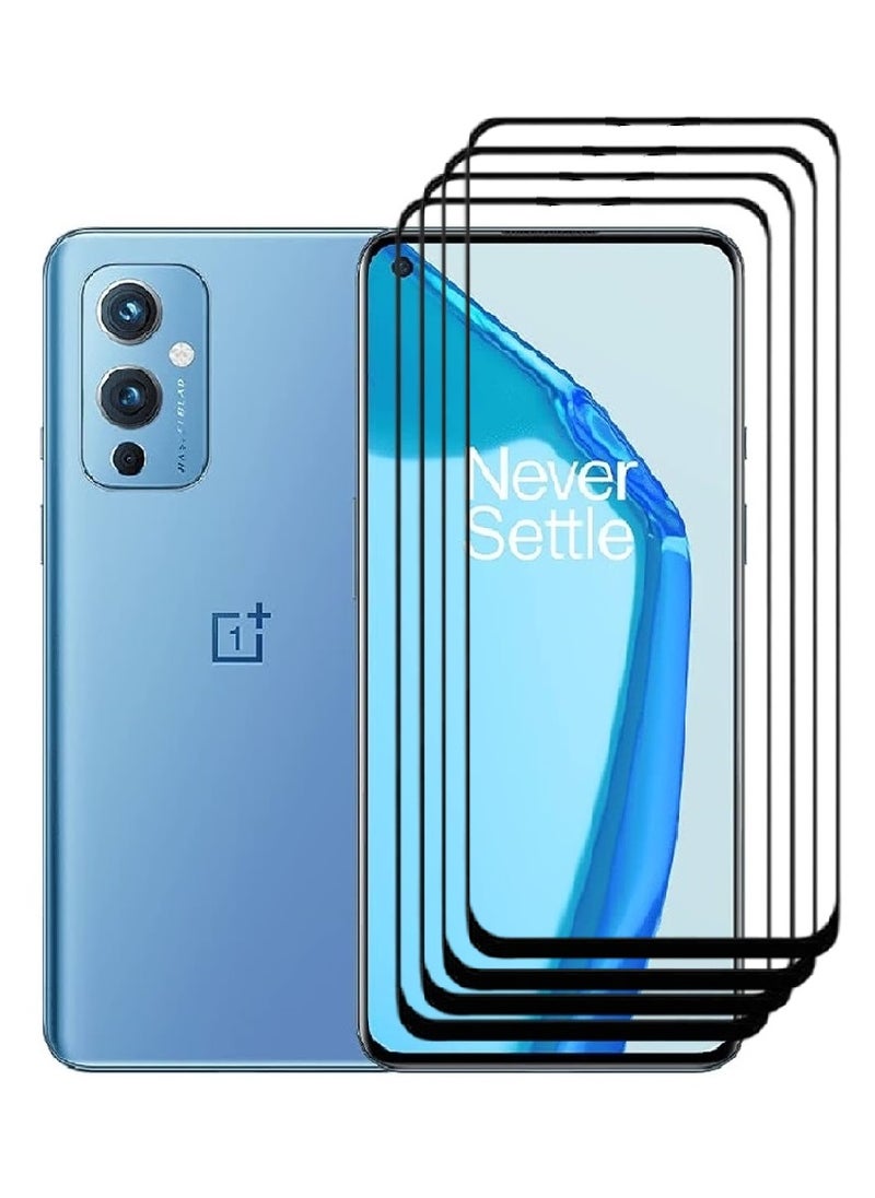 AINA 4 Pieces Tempered Glass Screen Protector 5D Designed For OnePlus 9 Full Glue Edge to Edge Full Screen Coverage And Bubble Free - Image 1