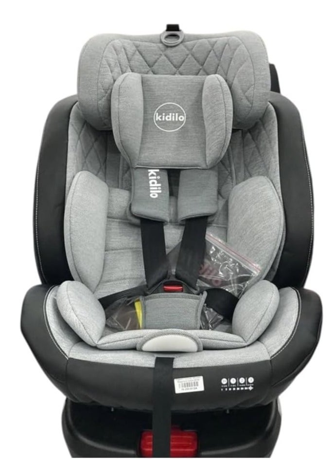 Kidilo 360° Rotation Car Seat with Isofix, Rear & Forward-Facing Positions, Model (105A) black  - Image 3