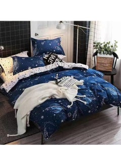 GOLDEN HOME طقم غطاء لحاف بنمط مخطط مكون من 6 قطع مقاس كينج/كوين/مفرد. تتضمن المجموعة 1 غطاء لحاف، 1 ملاءة سرير جاهزة، 4 أكياس وسائد  - Image 3