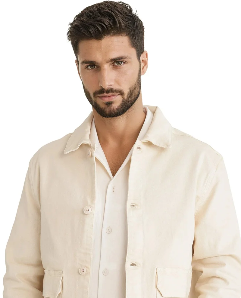 Rare Rabbit Men's Relaxed Fit Solid Cotton Jacket
