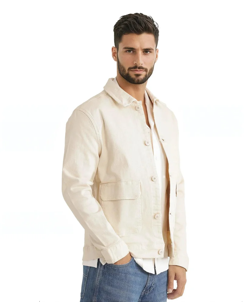 Rare Rabbit Men's Relaxed Fit Solid Cotton Jacket