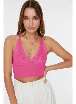Pink Super Crop Back Detailed Knitwear Sweater Blouse TWOSS22BZ0760 - pzsku/ZF23D1FF2AE3BD4458450Z/45/_/1730939837/5064bab4-5275-4d99-a64b-4588658d2ba1