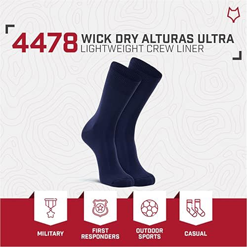 FOX RIVER FoxRiver Men's Girls Plus Size' Wick Dry Auras Ultra-Lightweight Liner Crew Socks, Dark Navy, X-Large - Image 5