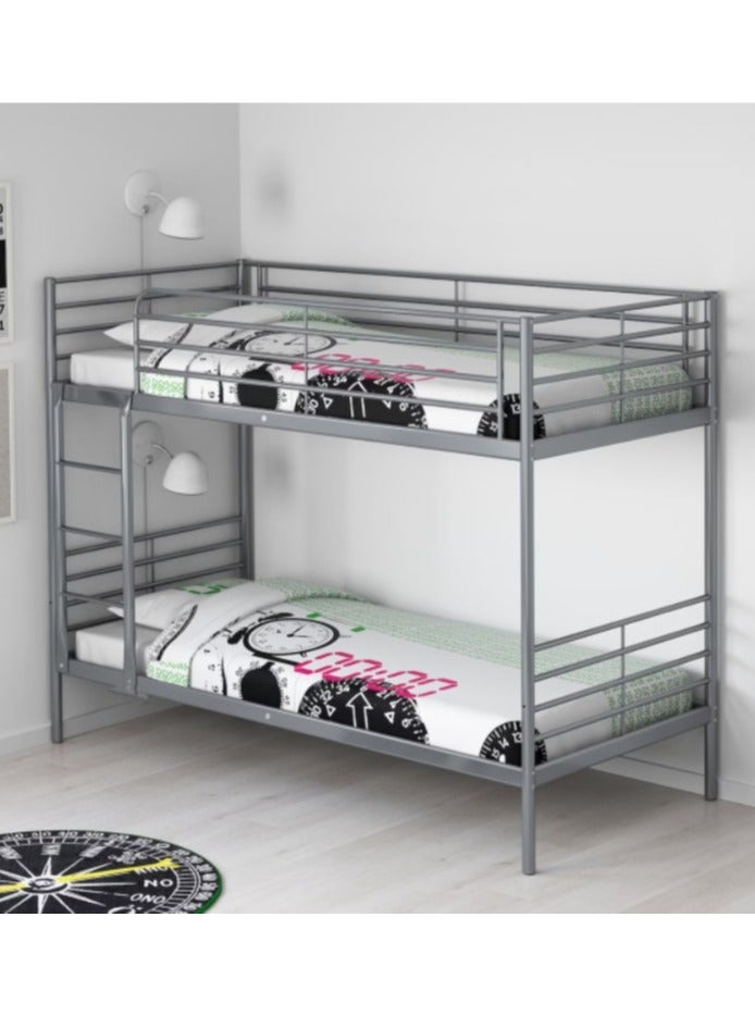 73Hours Heavy Duty Steel Bunker Bed (190x90cm) Silver Without Mattress - Image 1