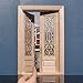 iLAND Dollhouse Door on 112 Scale Dollhouse Accessories of Miniature Gate wCarved Pattern 3D Lattice Panes Reflecting Rainbow Light Golden Handles - Image 4