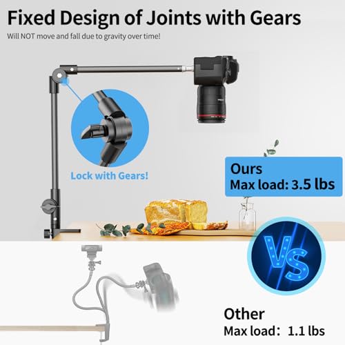 KDD Tablet Stand Holder, Adjustment iPad Phone Mount, 27in Long Arm Webcam Stand Projector Camera Mount for Desk, Fit for 4.7"-12.9" Devices, iPad Pro 12.9 Air Mini, Galaxy Tabs, Switch, iPhone - Image 5