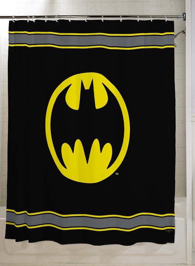WB Warner Bros Batman Logo Microfiber Shower Curtain, 70-Inch by 72-Inch - Image 4