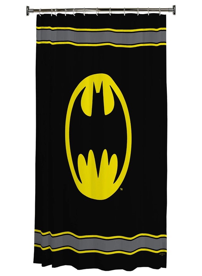 WB Warner Bros Batman Logo Microfiber Shower Curtain, 70-Inch by 72-Inch - Image 1