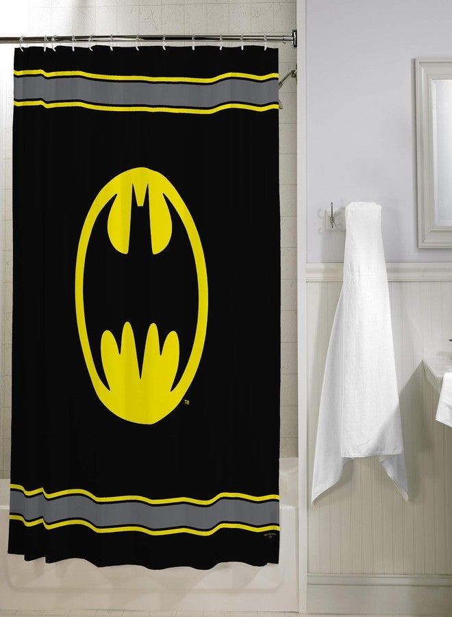 WB Warner Bros Batman Logo Microfiber Shower Curtain, 70-Inch by 72-Inch - Image 3