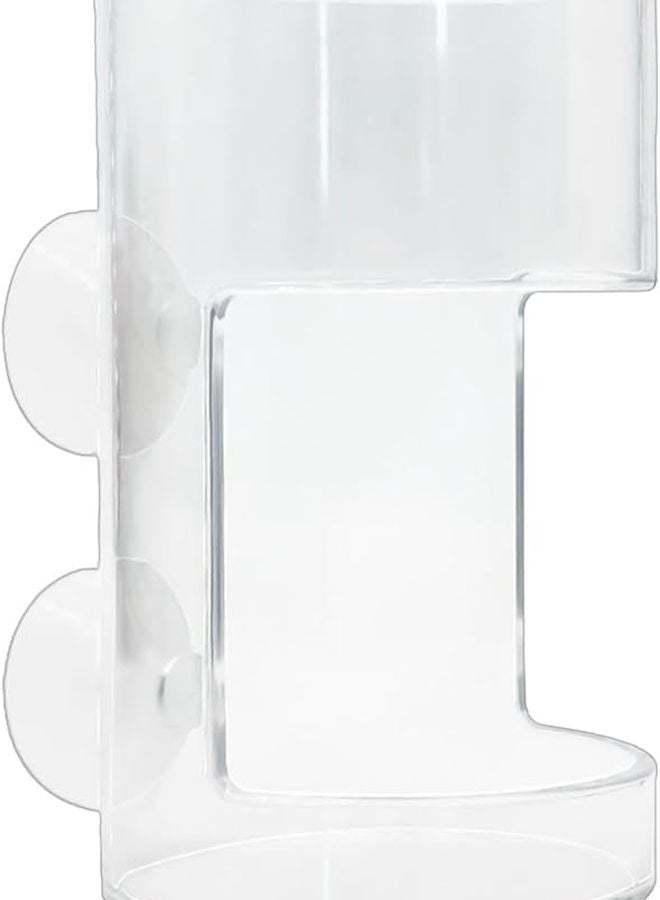 طبق تغذية أسماك بيتا الدائري مع كوب شفاط، ملحق حوض السمك الشفاف - Image 2