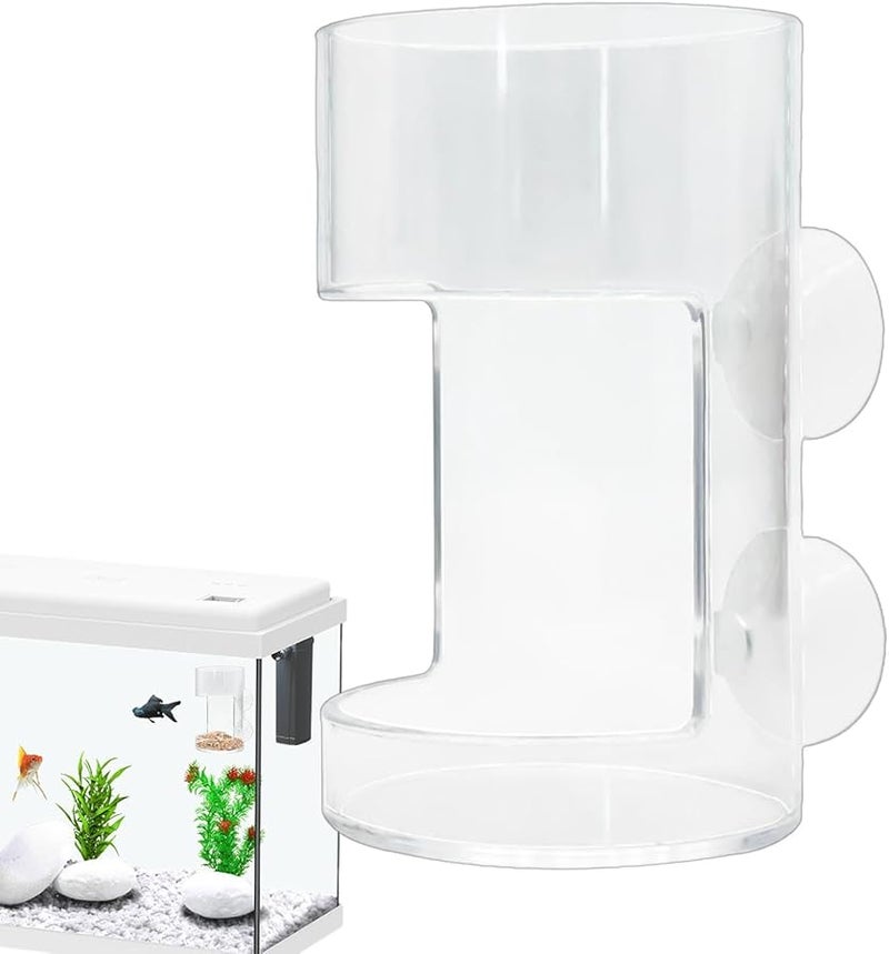 طبق تغذية أسماك بيتا الدائري مع كوب شفاط، ملحق حوض السمك الشفاف - Image 3