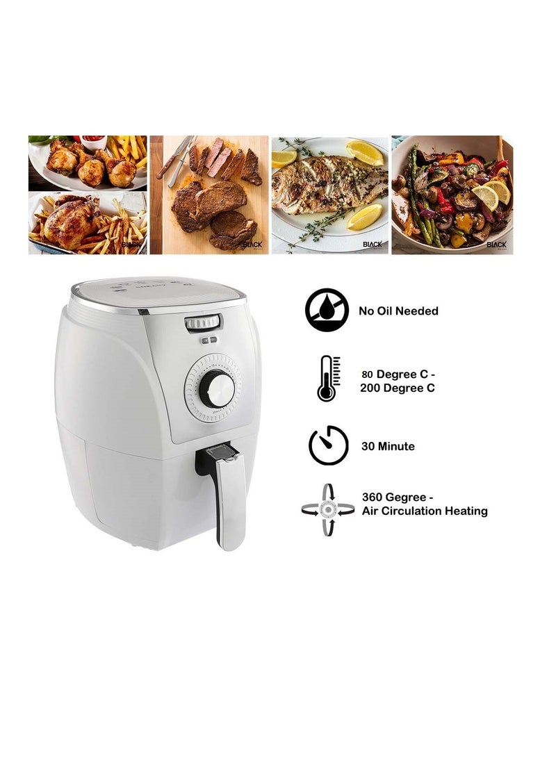 سوكاني K-3010 مقلاة بدون زيت 1500 وات 5 لتر ابيض - Image 2