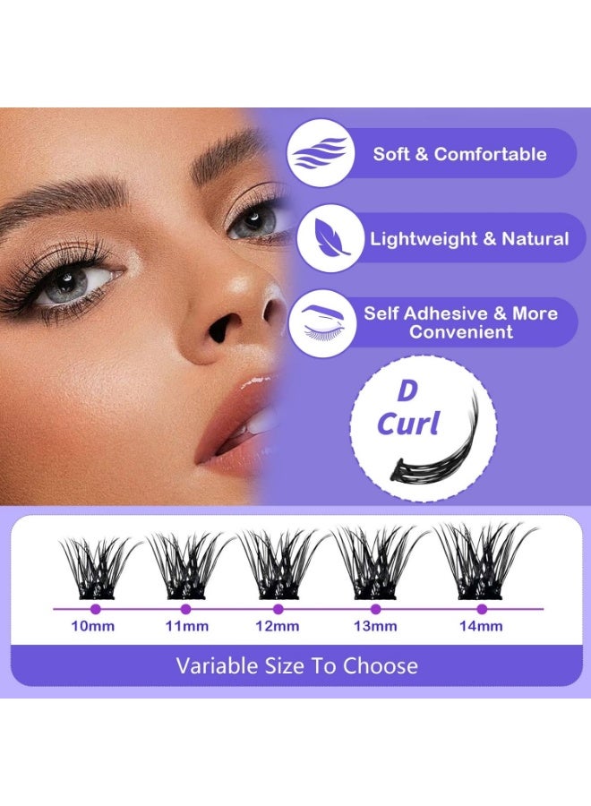 FLYROAD 36pcs 40D 3D Flare Cluster False Eyelashes 11-13mm - Voluminous Black Band Lashes with Glue & Tweezers  - Image 4