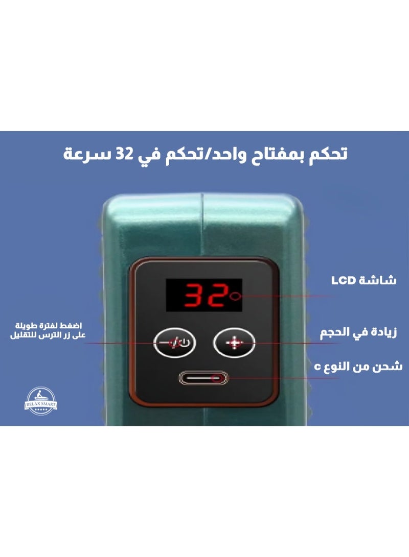 Relax Smart Deep Tissue Double-headed Portable Massage Gun 4 Massage Heads Set - Image 4