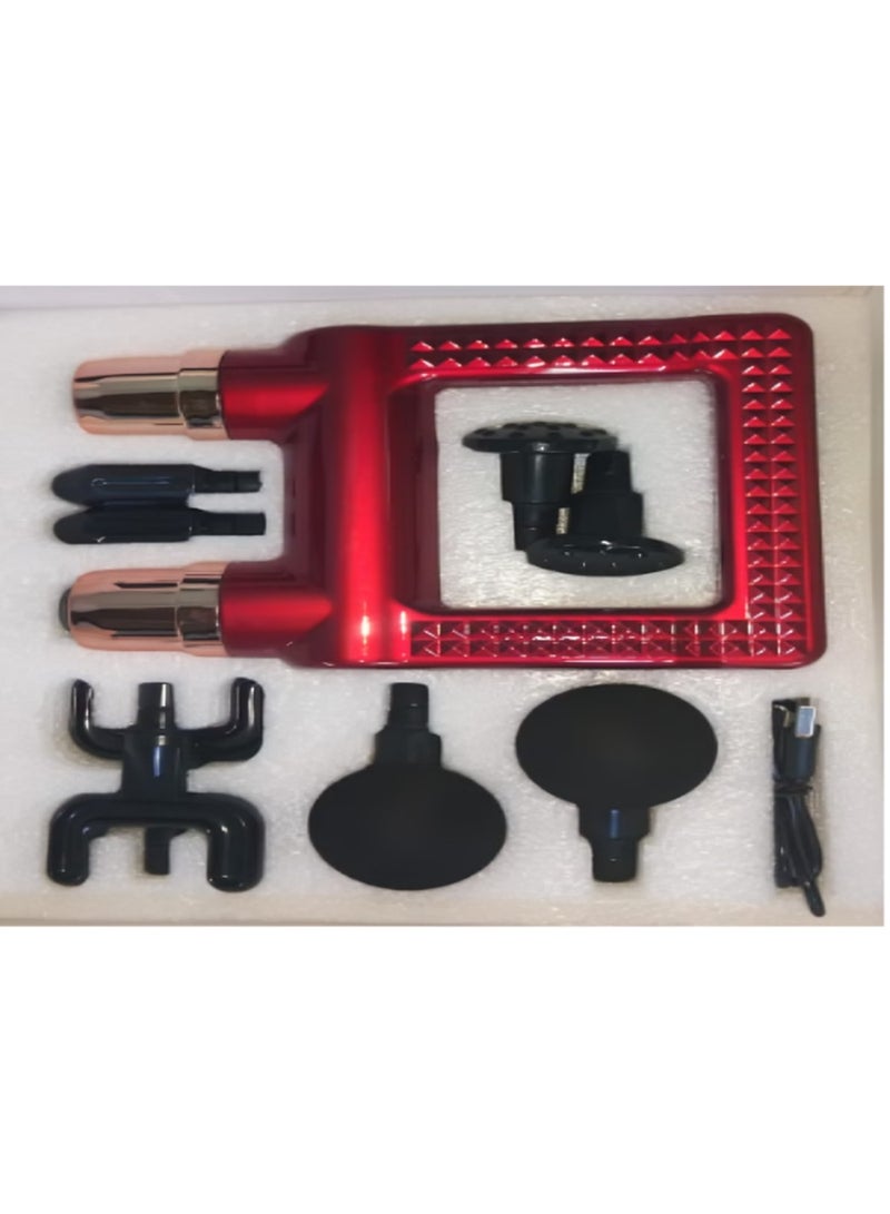 Relax Smart Deep Tissue Double-headed Portable Massage Gun 4 Massage Heads Set - Image 5