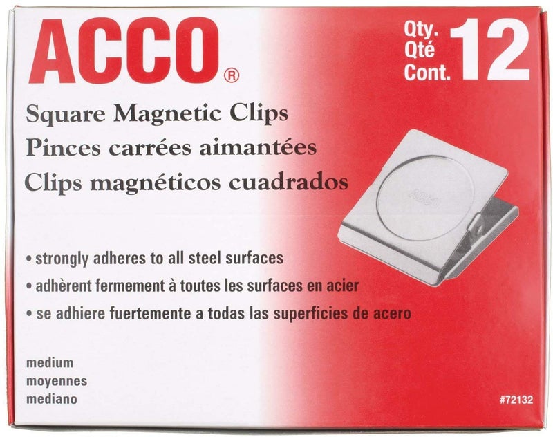 ACCO Brands ACCO Square Magnetic Clip, 1 3/4-Inch Size, Medium, 12 Per Pack (A7072132) - Image 5