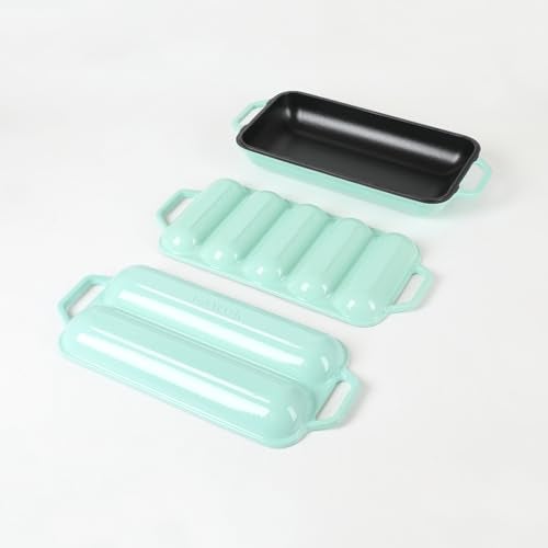 HAWOK Enameled Cast Iron French Baguette Baker Green… - Image 4