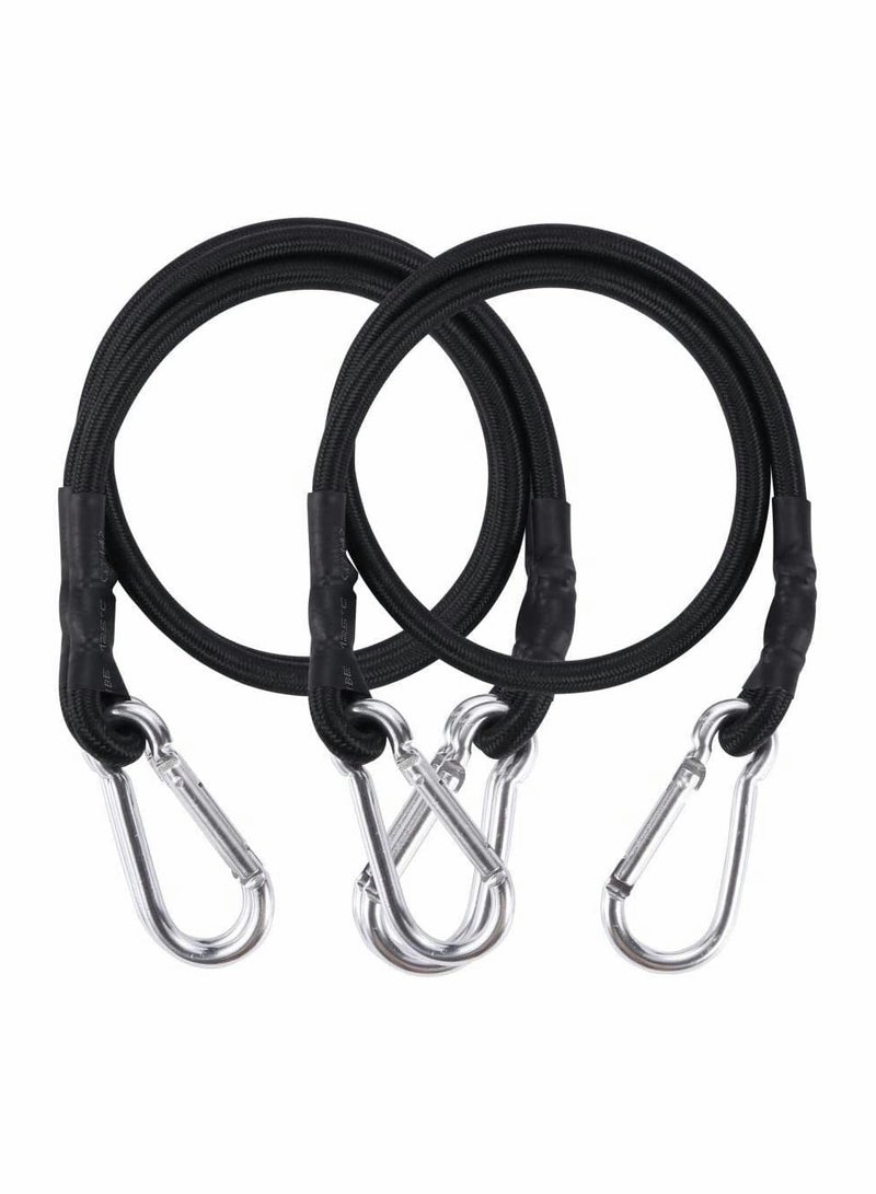 2M Extra Long Bungee Cord with Carabiner 2 Pack Durable Elastic Rope for Trucks and Outdoor Gear - Image 1