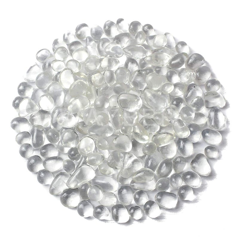 WAYBER Glass Stones 1Lb460g Irregular Sea Glass Dercorative Rocks NonToxic Artificial Crystal Pebbles for Aquarium DecorationVase FillerTable ScatterHandcraftJewelry MakingGems Display Clear