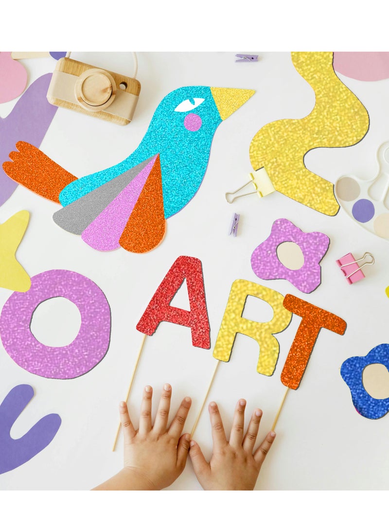 HYFY 50 Glitter Sheets A4 Colored Glitter Cardstock 250 GSM Thick Color Glitter Paper for Printing, Arts, Crafts, Scrapbooking, DIY - 10 Colors Construction Paper - Image 4