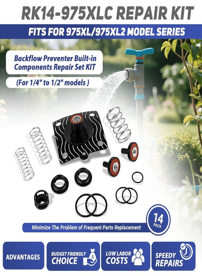 Camoo 1/4"-1/2" Complete Backflow Repair Kit Fits for Zurn Wilkins 975XL/975XL2 Backflow Preventer Built-in Components Repair Set - Image 2