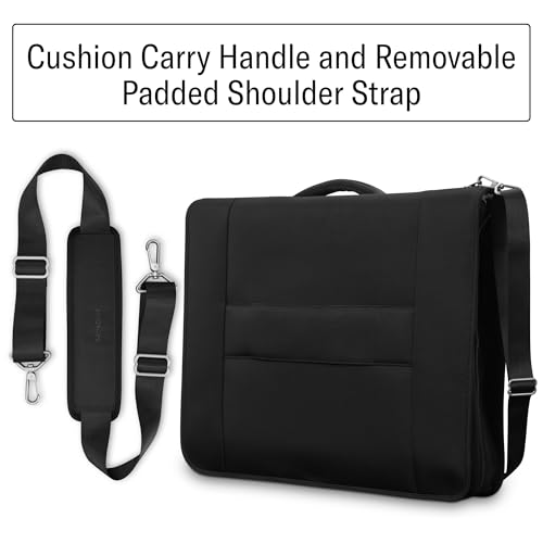 Samsonite UpLIFT 23” Bifold Garment Bag - Includes Wet Pocket and StackIt Strap™ Bi-Fold Bar To Prevent Creases - Tri-Fold Bar Option For Longer Items - Designed For Ultra Light Travel - Black - Image 4