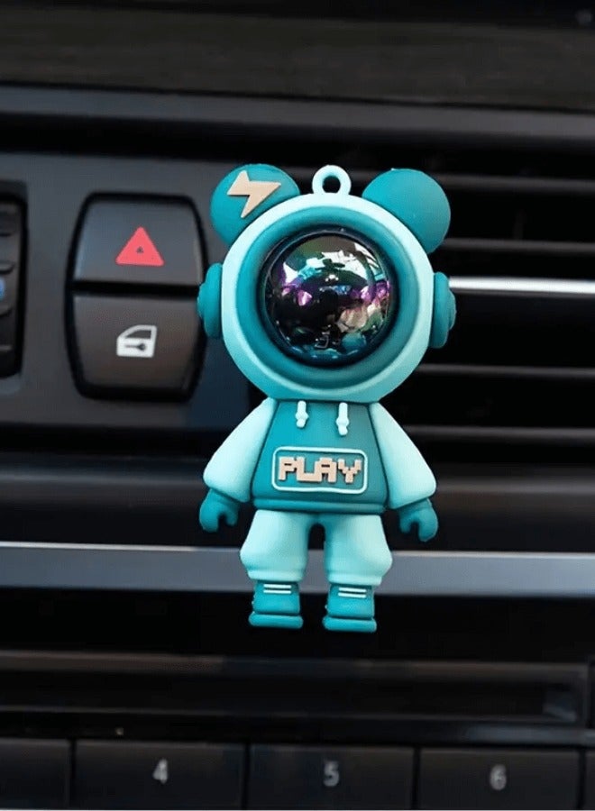 Astronaut-Themed Car Vent Clip Air Freshener - Aromatherapy Diffuser For Vehicle Interiors Green - Image 1