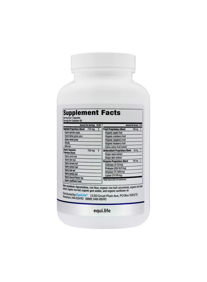 Equilife - Daily Fruit & Vegetable Blend, Superfood Dietary Supplement, Promotes Natural Energy, Rich in Vitamin C, 9 Essential Amino Acids, Easy-to-Use, Gluten-Free, Vegan, Non-GMO (240 Capsules) - Image 3