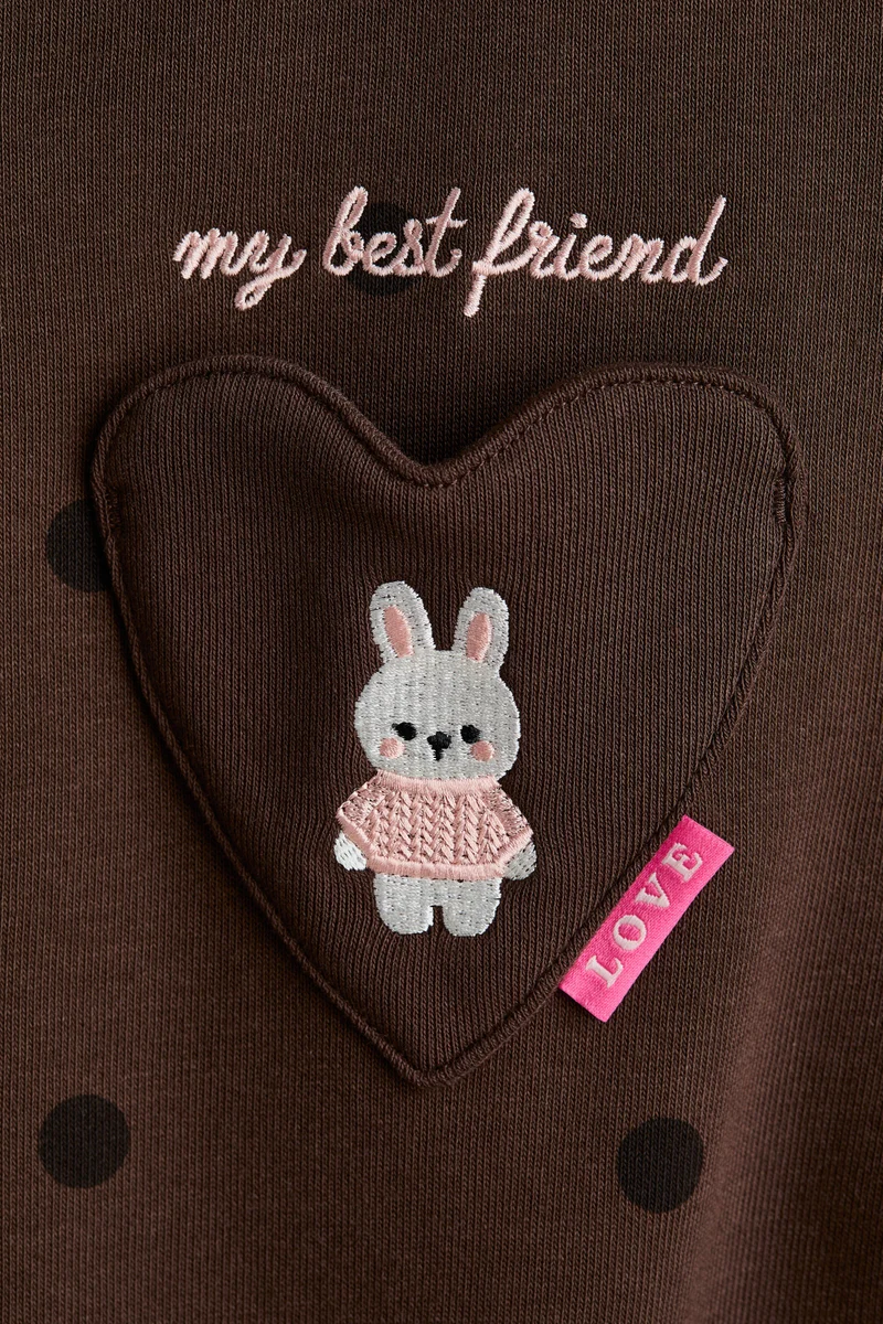 H&M Motif-detail brushed-inside sweatshirt